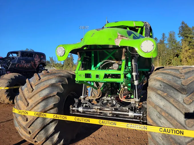 A giant monster truck at Cottage Grove Speedway in Cottage Grove.