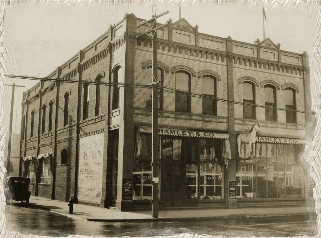 A historic photograph of Hamleys.